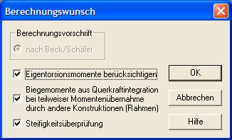 Berechnungswunsch erzeugen